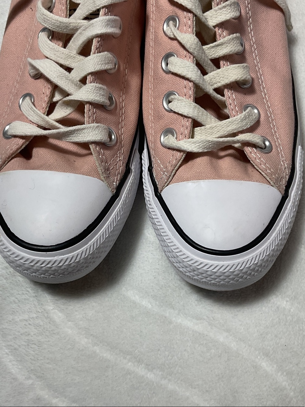 Converse Low-Top Canvas Sneakers in Light Pink and White